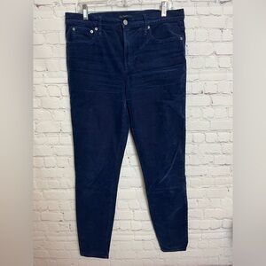 9" High-Rise Toothpick Jean in Navy Garment Dyed Corduroy
